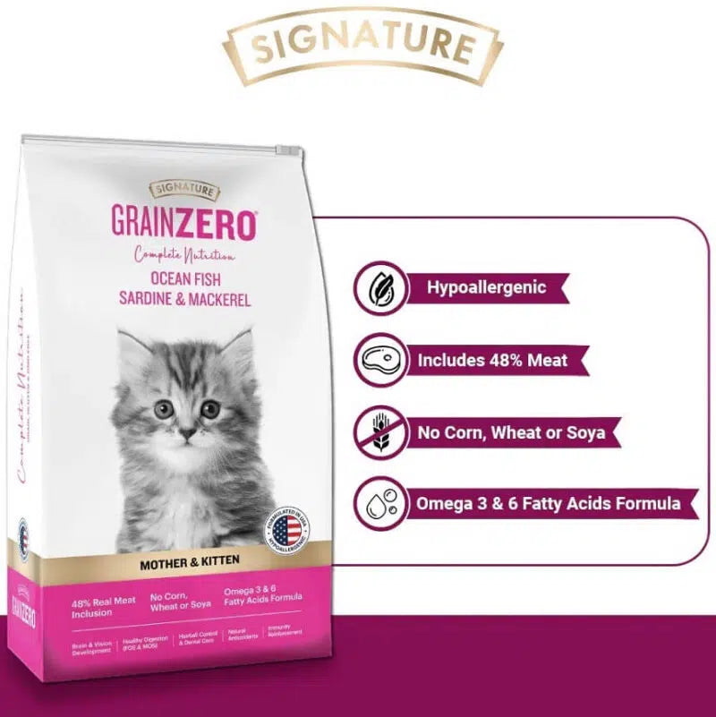 Signature Grain Zero 1.2kg all breed Mother & Kitten food
