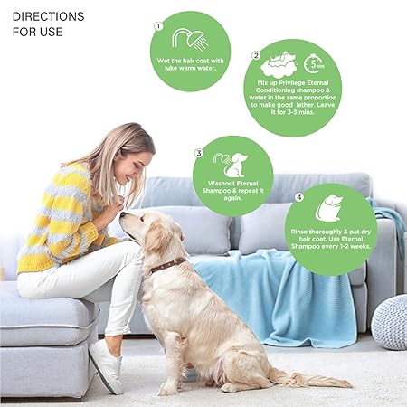 Lozalo Privilege Pet Conditioning Shampoo- 250 ml, Dew,Coat Cleansing and Conditioning Hydrating Shampoo with Hyaluronic Acid, Coat Cleansing, Paraben Free Shampoo for Dogs and Cats