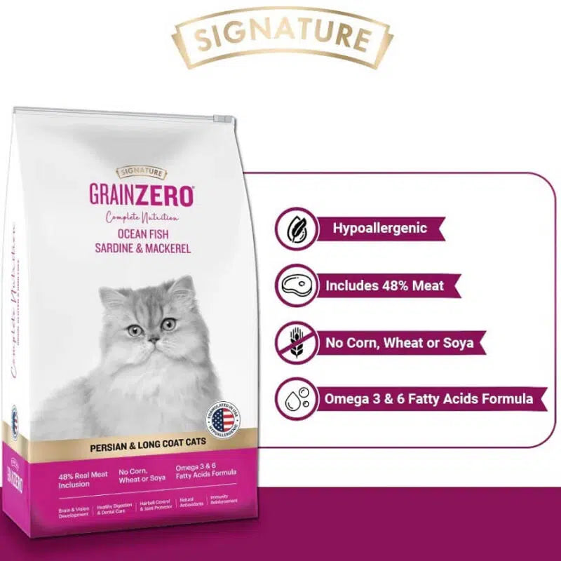 Signature Grain Zero Adult Persian & Long-coat 1.2kg dry cat food