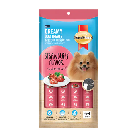 SmartHeart Dog Creamy Treats Strawberry Flavor 15g x 4