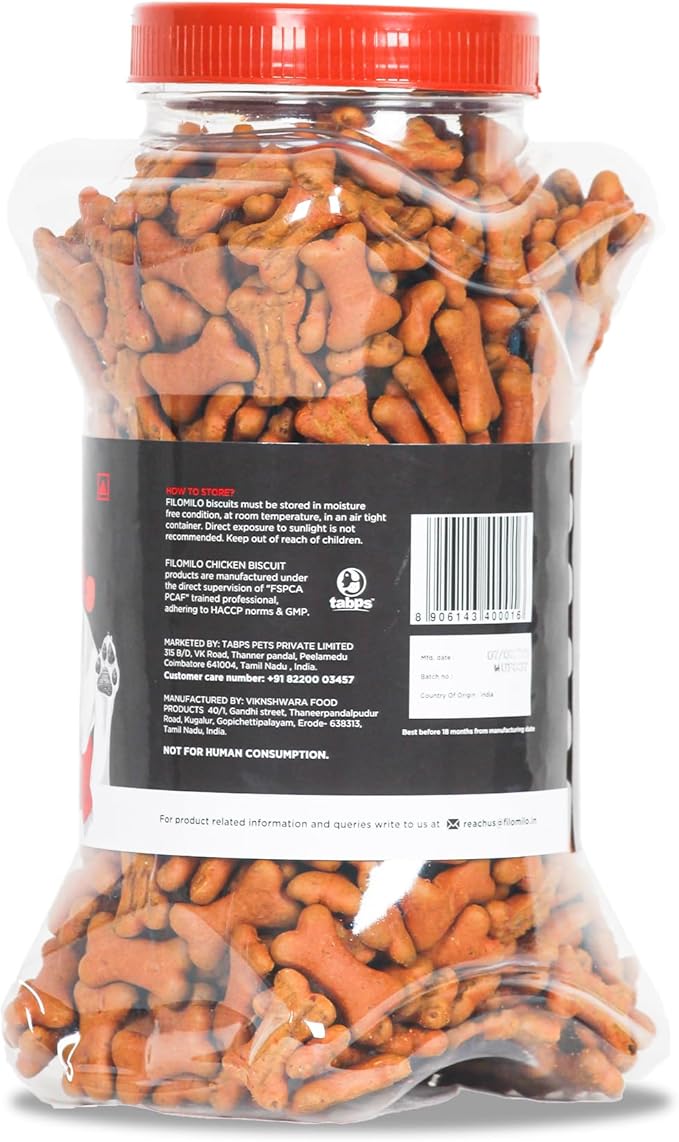 Filomilo Real Chicken Dog Biscuits - Mutton Flavour | Treats for Small, Medium & Large Dogs | 17.63 oz 1Kg