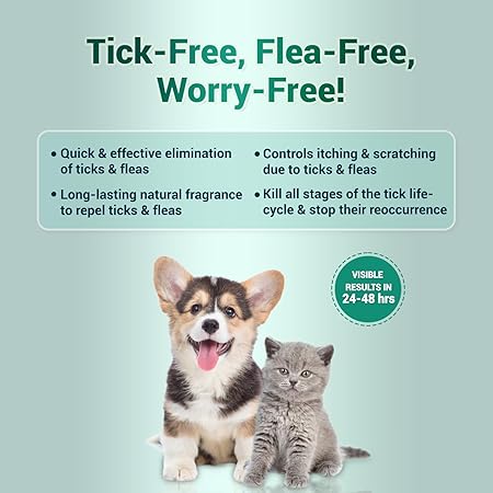 Natural Remedies Nomoticks Anti-Tick & Flea Body Spray for Dogs, Cats & Puppies, Kills Ticks & Fleas, Relieves Itching, Scratching & Irritation, Daily Use, Chemical-Free for All Breeds, 100 ml Visit the Natural Remedies Store