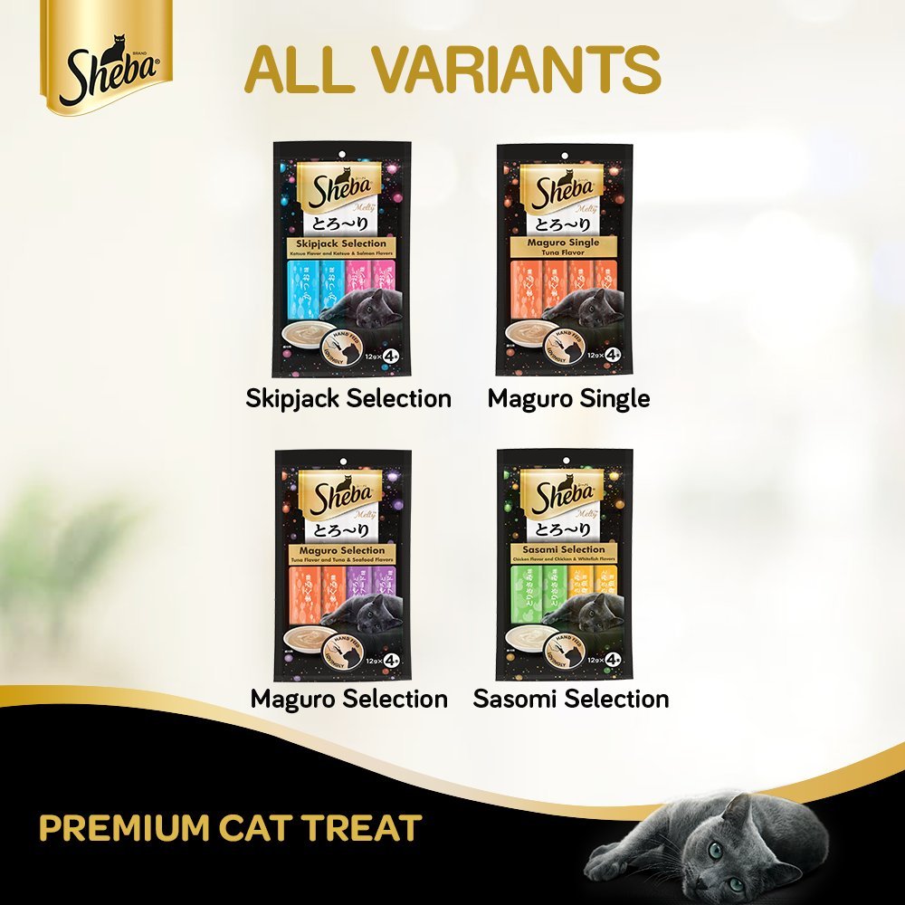 Sheba Melty Premium Cat Treat , Chicken & Chicken Whitefish flavour, 48g Pack(4 Sticks)