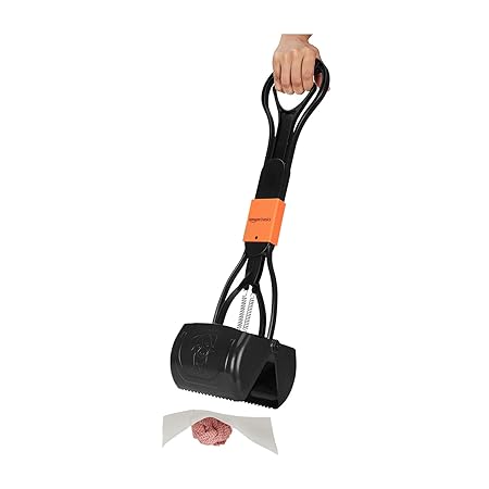 Amazon Basics Folding Jaw Clamp Poop Scooper | Pet Waste Picker | Large