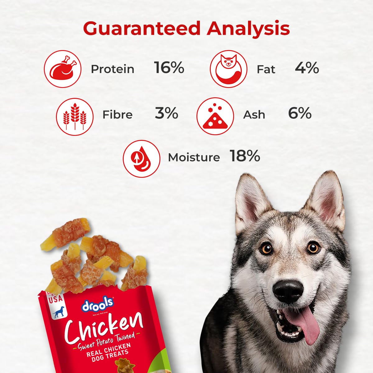 Drools Real Chicken Sweet Potato Twinned Roll, Dog Treats, 70gm | Rich in Protein, No Artificial Preservatives | Best for Training & Bonding | for Puppy & Adult