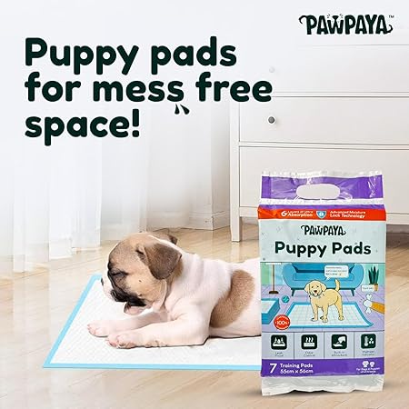 Training Pads for Dogs & Puppies | Ultra Absorbent Leak-Proof Pee Pads | Quick-Dry with Odour Neutralizer | Indoor Potty Training Pads for All Breeds | 7 Pads Each, Pack of 1