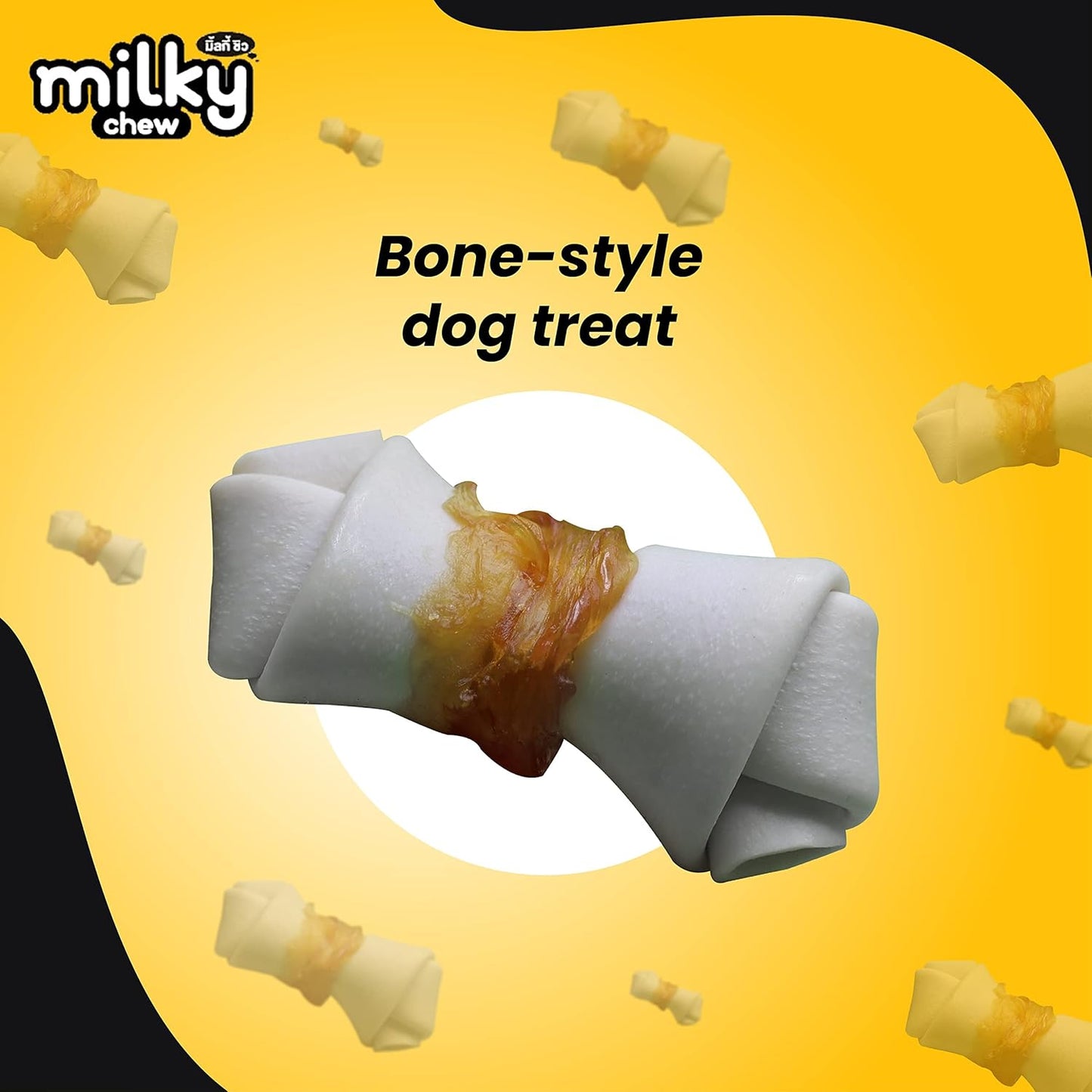 Dogaholic Milky Chew Cheese & Chicken Bone Dog Treats, Protein Rich Milky Snacks For Dogs Of All Breeds And Ages, Helps Muscle Development, For All Life Stages