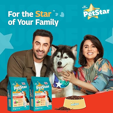 Mankind Petstar Adult Dry Dog Food (High Protein) Chicken & Wheat Flavor, 1kg (Pack of 2)| Improves Muscle & Strength, Supports Immunity, Protects Liver & Kidney