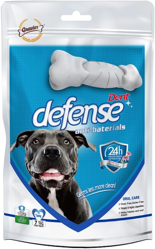 Faywell Dent Defense, Dog Teeth Cleaning Treats, All Natural Echinacea, Fresh Breath for 24 Hours, Protect Dental Health, 7pcs/Pack, 105g