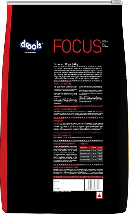 Drools Focus Starter Super Premium Dry Dog Food, Chicken Flavour, 4kg