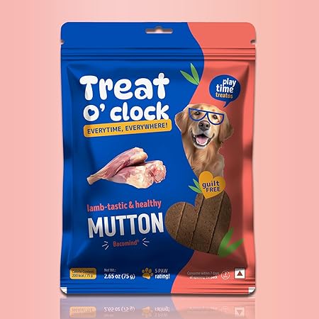 Natural Remedies Treat O'clock Mutton Treats- 75 gm, Healthy Play Time Food, Snacks, Chews, Sticks for Dogs, Cats and Pups of All Breeds