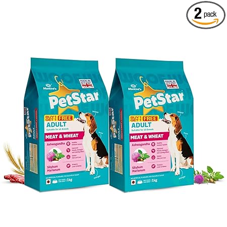 PETSTAR Mankind 3kg Adult Dry Dog Food (Buy 1 GET 1 Free) | Meat Flavour | Clinically Tested | Power of 20+ Ingredients