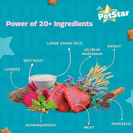 PETSTAR Mankind 3kg Adult Dry Dog Food (Buy 1 GET 1 Free) | Meat Flavour | Clinically Tested | Power of 20+ Ingredients