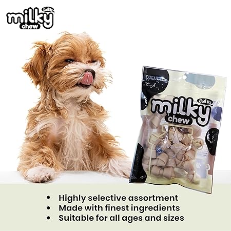 Dogaholic Milky Chews Knotted Bone Dog Treats (15 Pieces)