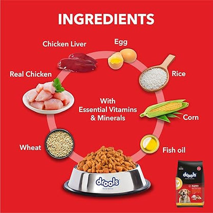 Drools Puppy Dry Dog Food, Chicken and Egg Flavor 1.2Kg Pack
