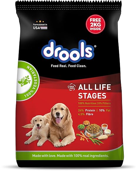 Drools Dry Dog Food All Life stages 100% Vegetable,20Kg Pack, All Life Stages