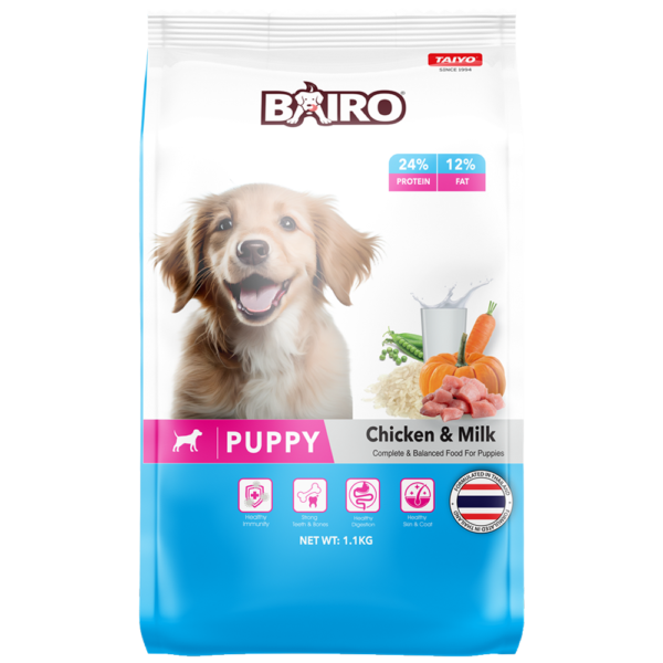 Bairo Puppy Dry Dog Food, 1.1kg Chicken and Milk Puppy Dog Food, 100% Complete & Balanced Food for Puppies, Protein and Essential Nutrients