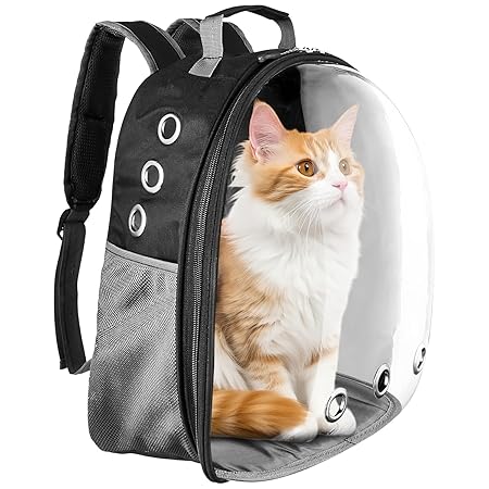 Basics Astronaut Pet Carrier Bag for Travel, Hiking and Day-Outs | Ventilation Holes and Breathable Mesh | Ideal for Cats and Small Dogs (Max. 7 kgs Recommended) | Unique Gift for Pet Parents