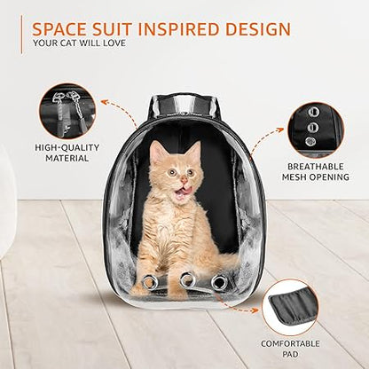 Basics Astronaut Pet Carrier Bag for Travel, Hiking and Day-Outs | Ventilation Holes and Breathable Mesh | Ideal for Cats and Small Dogs (Max. 7 kgs Recommended) | Unique Gift for Pet Parents