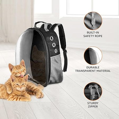 Basics Astronaut Pet Carrier Bag for Travel, Hiking and Day-Outs | Ventilation Holes and Breathable Mesh | Ideal for Cats and Small Dogs (Max. 7 kgs Recommended) | Unique Gift for Pet Parents