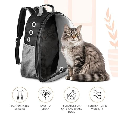 Basics Astronaut Pet Carrier Bag for Travel, Hiking and Day-Outs | Ventilation Holes and Breathable Mesh | Ideal for Cats and Small Dogs (Max. 7 kgs Recommended) | Unique Gift for Pet Parents