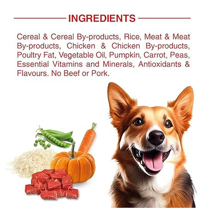 BAIRO Meat and Rice Adult 3kg Pack Dry Dog Food Complete and Balanced Nutrition for All Dogs, Protein and Essential Nutrients for Optimal Health