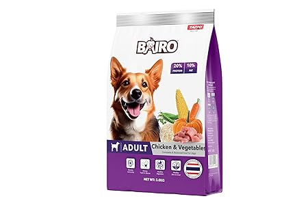 Bairo Chicken and Vegetable Adult Dog Food 3 Kg Pack Dry Dog Food, Complete and Balanced Nutrition for Adult Dogs, Protein and Essential Nutrients