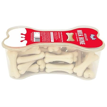 Drools Absolute Dog Bone Treats, Milk Flavour 600g 40peices Jar, All Life Stages