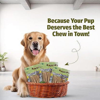 Bow Jerky Chicken and Milk Dog Treats for All Life Stages - Protein Rich Jerky Stick for Training, Reward and Snacking, 200 gm