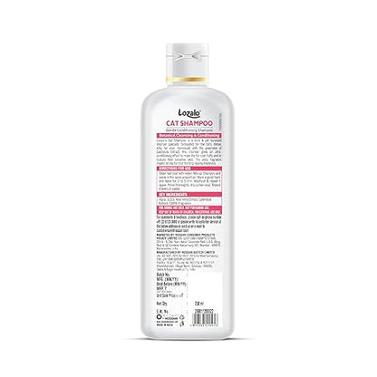Lozalo Botanical Conditioning Cat Shampoo-250ml, Extra Gentle Conditioning Formula, Hydrating, & Cleansing Shampoo for Soft & Silky Cat Fur Coat,with Calendula Extract, Paraben Free