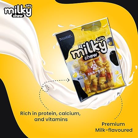 Dogaholic Milky Chew Cheese & Chicken Bone Dog Treats, Protein Rich Milky Snacks For Dogs Of All Breeds And Ages, Helps Muscle Development, For All Life Stages