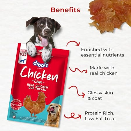 Drools Real Chicken Chips, Dog Treats, 70gm | Rich in Protein, No Artificial Preservatives | Best for Training & Bonding | for Puppy & Adult | Formulated in USA | Premium Treats |