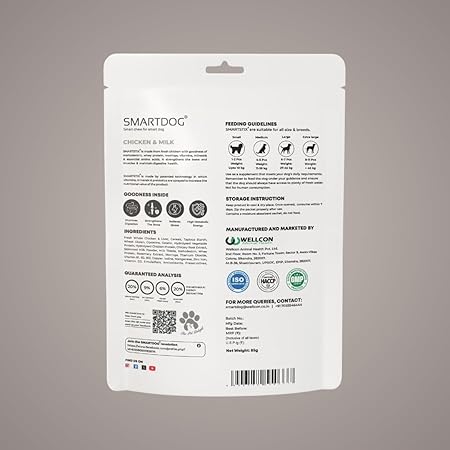 SmartDog Smartstix Chewy Meat Sticks, 85g - High Protein Dog Treats, Real Chicken, 2 Flavors, Ziplock Pack