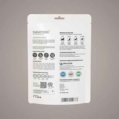 SmartDog Smartstix Chewy Meat Sticks, 85g - High Protein Dog Treats, Real Chicken, 2 Flavors, Ziplock Pack