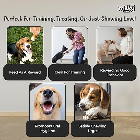 Milky Chew Chicken & Milk Flavored Bone Style Dog Treats, Nutrients Rich Snacks for Training & Rewards, Suitable for All Dog Breeds
