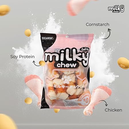 Milky Chew Chicken & Milk Flavored Bone Style Dog Treats, Nutrients Rich Snacks for Training & Rewards, Suitable for All Dog Breeds