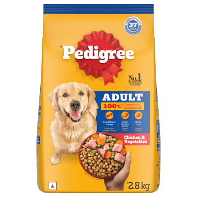 Pedigree Adult 2.8kg (Chicken & Vegetables) free 3 pedigree gravy