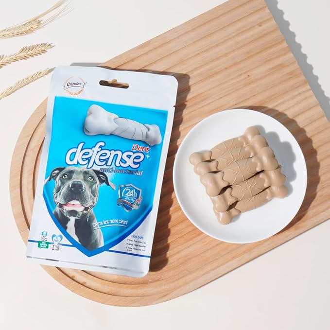 Faywell Dent Defense, Dog Teeth Cleaning Treats, All Natural Echinacea, Fresh Breath for 24 Hours, Protect Dental Health, 7pcs/Pack, 105g