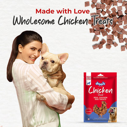 Drools Chicken Diced Dog Treats,70 Gm Pack | Rich in Protein, No Artificial Preservatives | Best for Training & Bonding | for Puppy & Adult | Formulated in USA | Premium Treats |