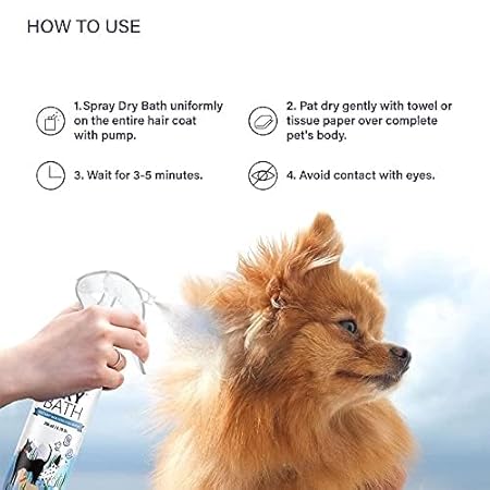 Lozalo Dry Pet Shampoo - 200 Ml | Instant Waterless Shampoo For Dogs, Cats & Puppies, Dry Pet Shampoo Spray | Paraben Free, Ph Balanced, Easy To Use, For All Pet Breeds - M
