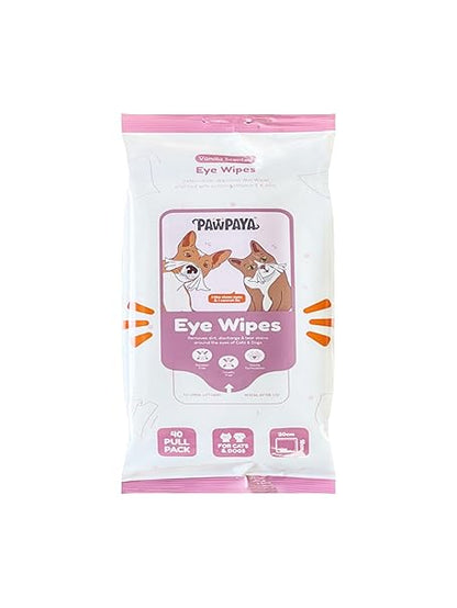 Dog & Cat Eye Wipes | Gentle Tear Stain Remover | Aloe Vera & Chamomile Formula | Hypoallergenic, Alcohol-Free Eye Cleaning Wipes for Pets | Soft Daily Care Wipes | 25 Wipes Pack
