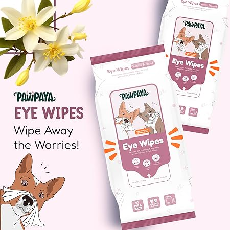 Dog & Cat Eye Wipes | Gentle Tear Stain Remover | Aloe Vera & Chamomile Formula | Hypoallergenic, Alcohol-Free Eye Cleaning Wipes for Pets | Soft Daily Care Wipes | 25 Wipes Pack