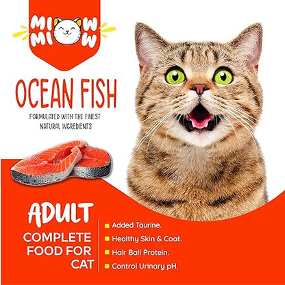 TAIYO Miow Miow Adult Ocean Fish,Dry Cat Food, Complete and Balanced Diet, Formulated with The Finest Natural Ingredients, Vitamins and Minerals, 2.8 Kg
