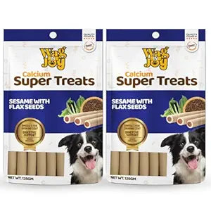 WAG IN JOY Calcium Super Treats for Dogs – Sesame & Flax Seeds Enriched Snack | Natural, Crunchy & Nutrient-Rich Dog Food Pack of 1