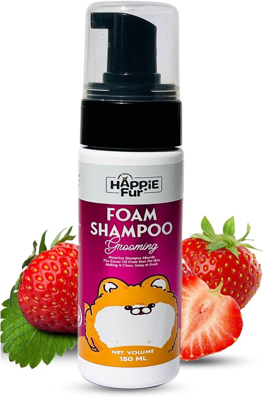 Pet Waterless Shampoo with (Strawberry Scent) 150ml | Quikclean Waterless Shampoo for Dogs and Cats