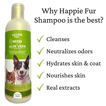 Happie Fur Neem & Aloe vera shampoo 300ml