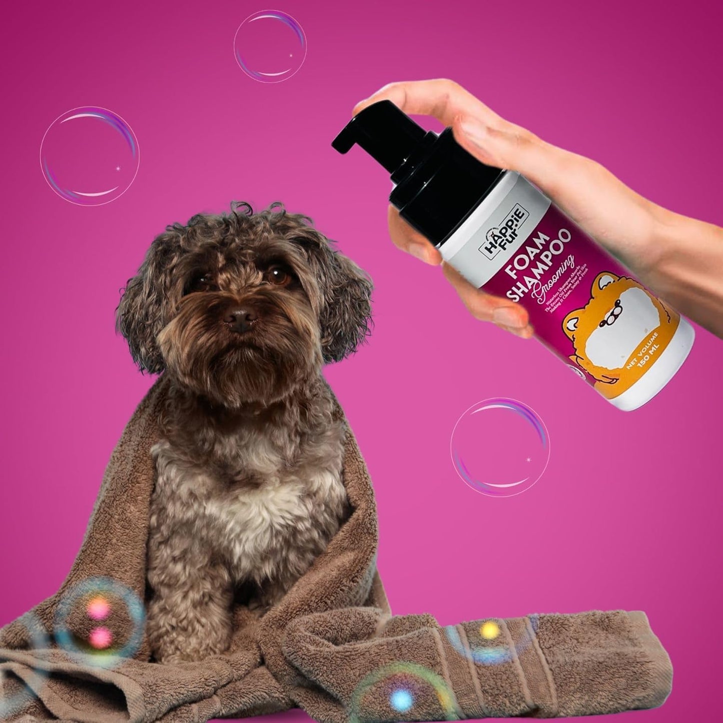 Pet Waterless Shampoo with (Strawberry Scent) 150ml | Quikclean Waterless Shampoo for Dogs and Cats