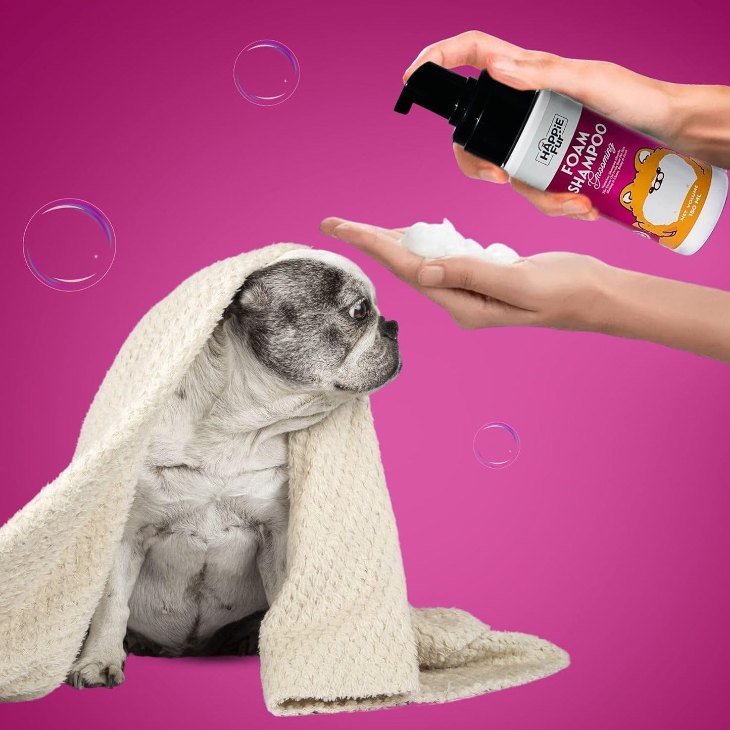 Pet Waterless Shampoo with (Strawberry Scent) 150ml | Quikclean Waterless Shampoo for Dogs and Cats