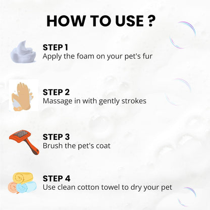 Pet Waterless Shampoo with (Strawberry Scent) 150ml | Quikclean Waterless Shampoo for Dogs and Cats