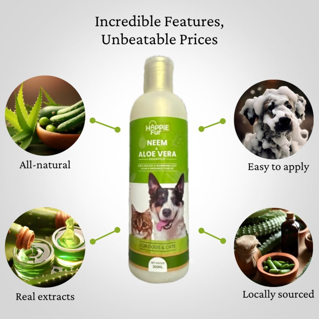Happie Fur Neem & Aloe vera shampoo 300ml